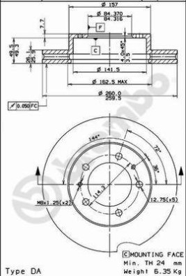 BS 8172 Brzdový kotouč BRECO