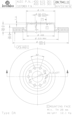 BV 8400 Brzdový kotouč BRECO