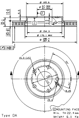 BS 8498 Brzdový kotouč BRECO