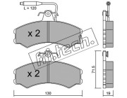 033.0 Sada brzdových destiček, kotoučová brzda fri.tech.