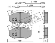 038.0 Sada brzdových destiček, kotoučová brzda fri.tech.