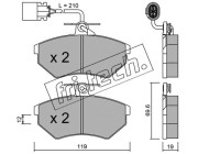 052.1 Sada brzdových destiček, kotoučová brzda fri.tech.