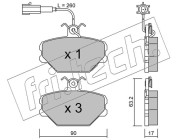 061.0 Sada brzdových destiček, kotoučová brzda fri.tech.