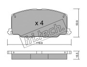 069.0 Sada brzdových destiček, kotoučová brzda fri.tech.