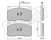 091.1 Sada brzdových destiček, kotoučová brzda fri.tech.