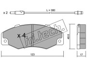 098.0 Sada brzdových destiček, kotoučová brzda fri.tech.