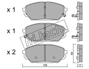 1015.0 Sada brzdových destiček, kotoučová brzda fri.tech.