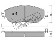 1019.0 Sada brzdových destiček, kotoučová brzda fri.tech.