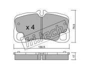 1029.0 Sada brzdových destiček, kotoučová brzda fri.tech.