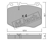 1043.0 Sada brzdových destiček, kotoučová brzda fri.tech.