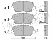 1050.0 Sada brzdových destiček, kotoučová brzda fri.tech.