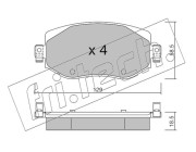 1110.0 Sada brzdových destiček, kotoučová brzda fri.tech.