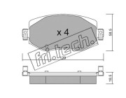 1110.0 Sada brzdových destiček, kotoučová brzda fri.tech.