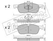 1123.1 Sada brzdových destiček, kotoučová brzda fri.tech.