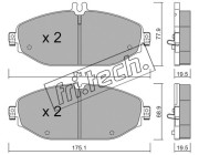 1132.0 Sada brzdových destiček, kotoučová brzda fri.tech.