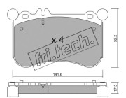 1133.0 fri.tech. sada brzdových platničiek kotúčovej brzdy 1133.0 fri.tech.