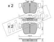 1135.0 Sada brzdových destiček, kotoučová brzda fri.tech.