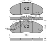 113.2 Sada brzdových destiček, kotoučová brzda fri.tech.