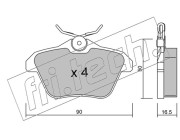 115.0 Sada brzdových destiček, kotoučová brzda fri.tech.