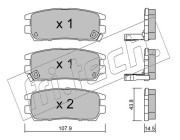 154.0 Sada brzdových destiček, kotoučová brzda fri.tech.