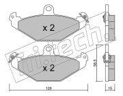 168.0 Sada brzdových destiček, kotoučová brzda fri.tech.