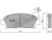 169.0 Sada brzdových destiček, kotoučová brzda fri.tech.