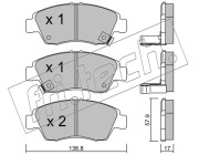 178.0 Sada brzdových destiček, kotoučová brzda fri.tech.