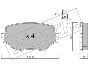 258.0 Sada brzdových destiček, kotoučová brzda fri.tech.