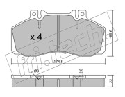 276.0 Sada brzdových destiček, kotoučová brzda fri.tech.