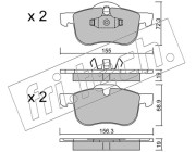 318.0 Sada brzdových destiček, kotoučová brzda fri.tech.