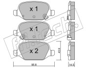 333.5 Sada brzdových destiček, kotoučová brzda fri.tech.