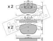 345.0 Sada brzdových destiček, kotoučová brzda fri.tech.