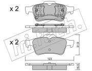 346.0 Sada brzdových destiček, kotoučová brzda fri.tech.