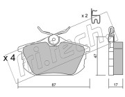 356.0 Sada brzdových destiček, kotoučová brzda fri.tech.