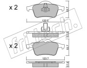 357.0 Sada brzdových destiček, kotoučová brzda fri.tech.