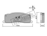 441.0 Sada brzdových destiček, kotoučová brzda fri.tech.