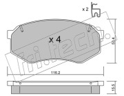 487.0 Sada brzdových destiček, kotoučová brzda fri.tech.