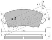 489.0 Sada brzdových destiček, kotoučová brzda fri.tech.