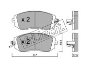 516.1 Sada brzdových destiček, kotoučová brzda fri.tech.