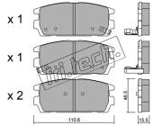 523.0 Sada brzdových destiček, kotoučová brzda fri.tech.