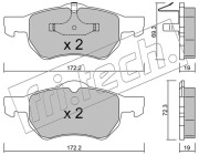 539.0 Sada brzdových destiček, kotoučová brzda fri.tech.