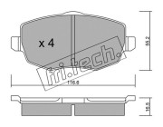 544.0 Sada brzdových destiček, kotoučová brzda fri.tech.