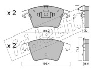 568.3 Sada brzdových destiček, kotoučová brzda fri.tech.