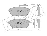 593.1 Sada brzdových destiček, kotoučová brzda fri.tech.