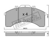 597.0 Sada brzdových destiček, kotoučová brzda fri.tech.