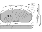 602.3W Sada brzdových destiček, kotoučová brzda fri.tech.