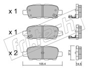 628.0 Sada brzdových destiček, kotoučová brzda fri.tech.