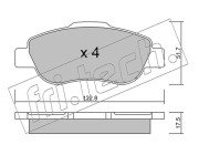 654.0 Sada brzdových destiček, kotoučová brzda fri.tech.