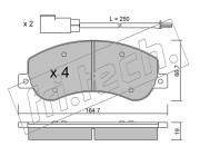 696.0 Sada brzdových destiček, kotoučová brzda fri.tech.