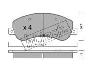 696.1 Sada brzdových destiček, kotoučová brzda fri.tech.